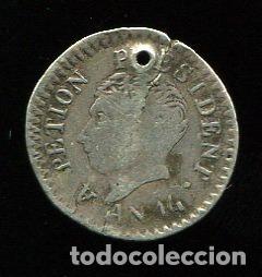 Monedas antiguas de Am&eacute;rica: HAITI : 12 Centimos 1817 PLATA - Foto 1