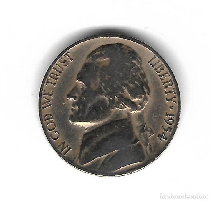 Monedas antiguas de Am&eacute;rica: MONEDA. EEUU. 5 CENTAVOS. 1954. - Foto 2