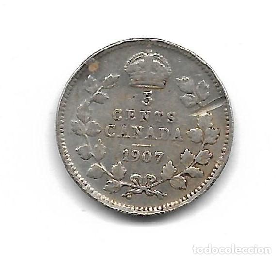 Monedas antiguas de Am&eacute;rica: MONEDA. CANADA. 5 CENTS. 1907. - Foto 2