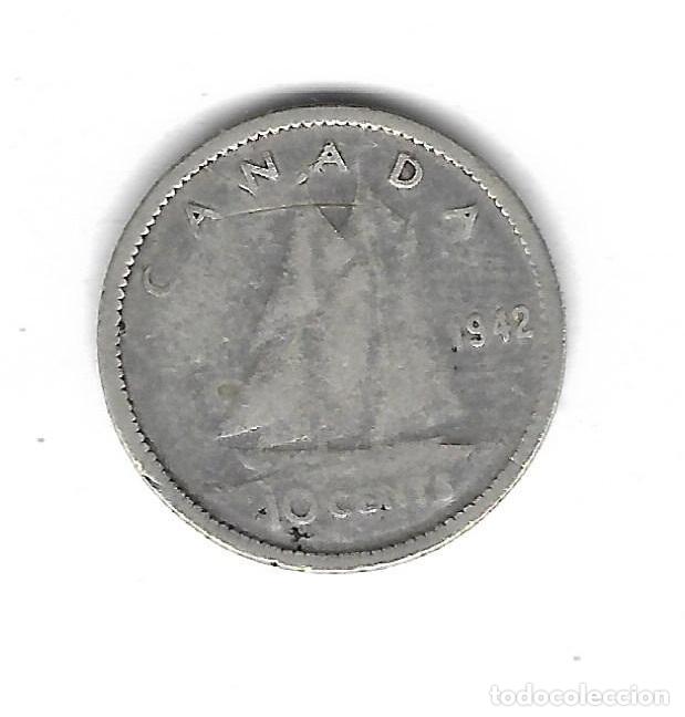 Monedas antiguas de Am&eacute;rica: MONEDA. CANADA. 10 CENTIMOS. 1942 - Foto 2