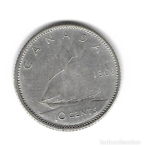 Monedas antiguas de Am&eacute;rica: MONEDA. CANADA. 10 CENTIMOS. 1966. PLATA - Foto 2