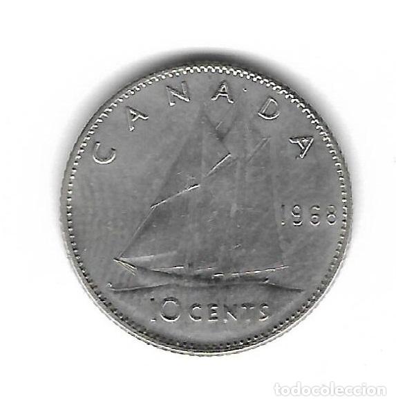 Monedas antiguas de Am&eacute;rica: MONEDA. CANADA. 10 CENTIMOS. 1968. PLATA - Foto 2
