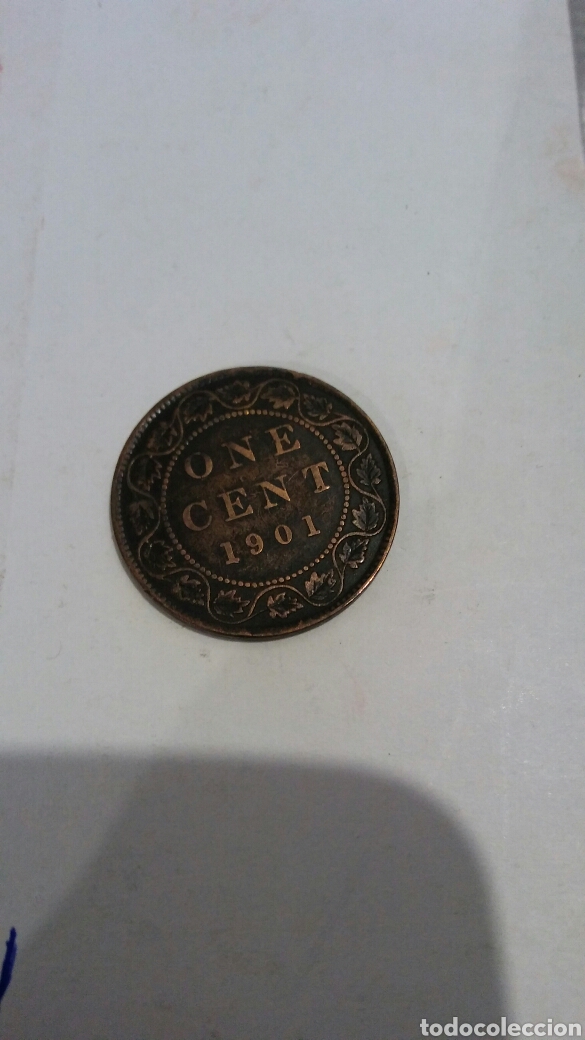 Monedas antiguas de Am&eacute;rica: Moneda Canada un c&eacute;ntimo 1901 - Foto 1