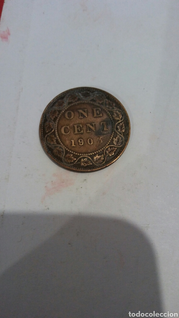 Monedas antiguas de Am&eacute;rica: Moneda Canad&aacute; 1903 un c&eacute;ntimo - Foto 2
