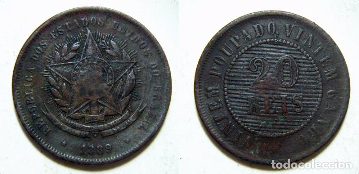 Monedas antiguas de Am&eacute;rica: MONEDA DE BRASIL 20 REIS 1889 - Foto 1