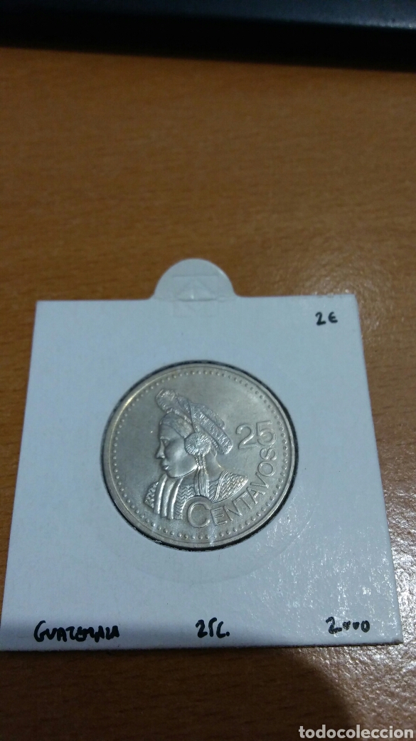 Monedas antiguas de Am&eacute;rica: Moneda de Guatemala 25 centavos a&ntilde;o 2000 - Foto 1