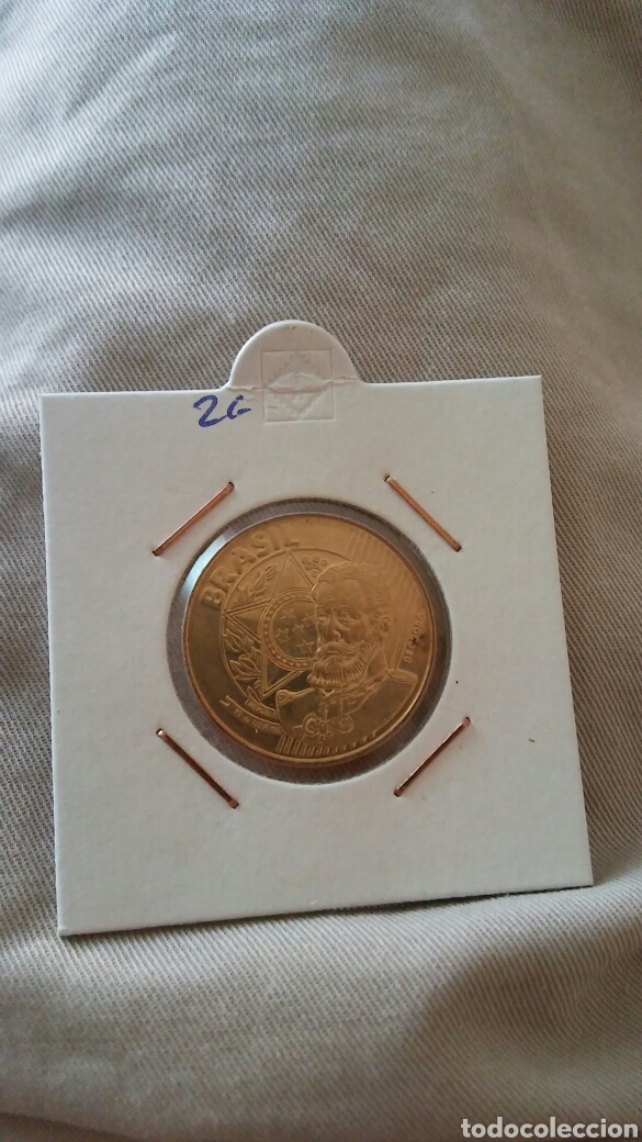 Monedas antiguas de Am&eacute;rica: Moneda de Brasil 25 c&eacute;ntimo a&ntilde;o 2004 - Foto 1