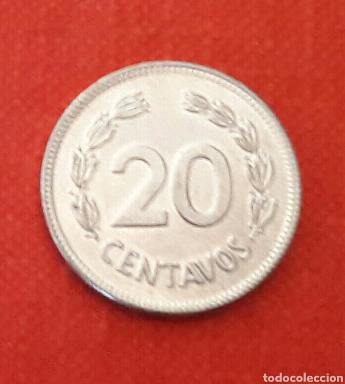 Monedas antiguas de Am&eacute;rica: Moneda de Ecuador 20 centavos - Foto 1