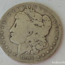 Monedas antiguas de América: MONEDA DE PLATA DE 1 DOLAR MORGAN DE 1891 O, ESTADOS UNIDOS CECA DE NUEVA ORLEANS, PESA 26,2 GRS