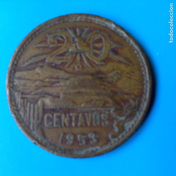 Monedas antiguas de Am&eacute;rica: M&Eacute;XICO 20 CENTAVOS BRONCE 1953 - Foto 1