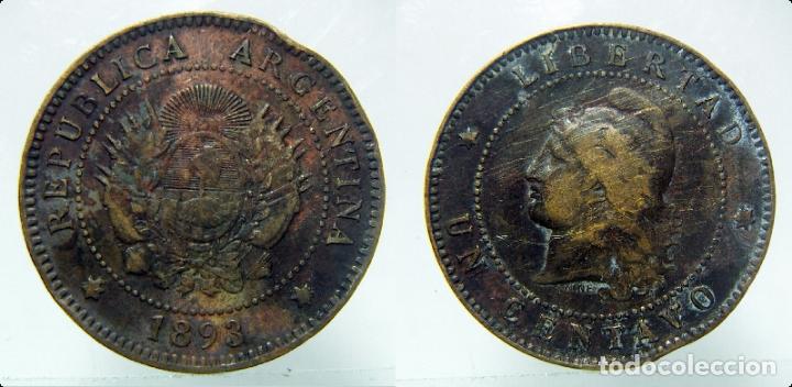 Monedas antiguas de Am&eacute;rica: MONEDA  DE ARGENTINA UN CENTAVO 1893 - Foto 1