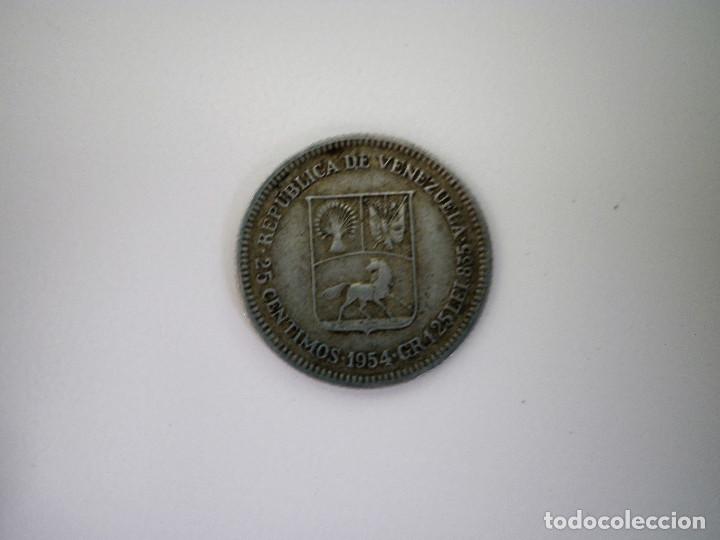 Monedas antiguas de Am&eacute;rica: 25 c&eacute;ntimos Venezuela. - Foto 1