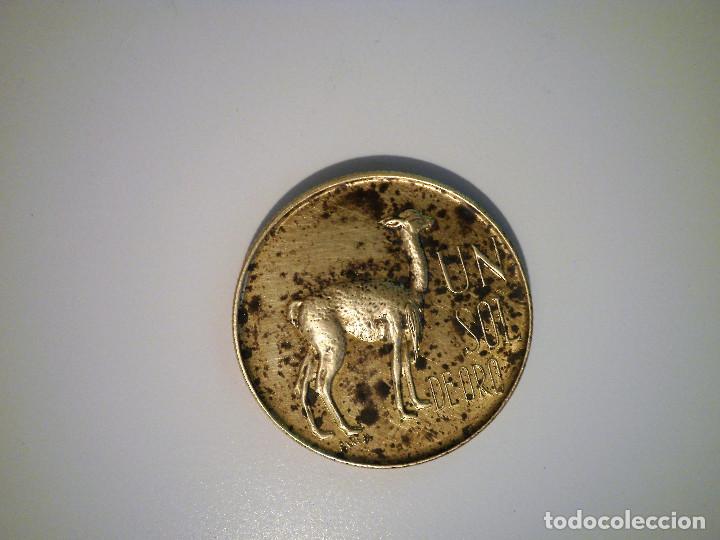 Monedas antiguas de Am&eacute;rica: Moneda de metal llamada &rdquo;un sol de oro&rdquo;. - Foto 1