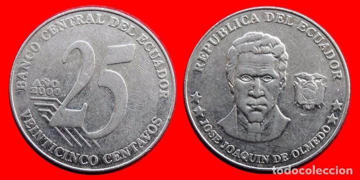 25 Centavos Cemtimos Cents 2000 Ecuador 04976t Vendido En