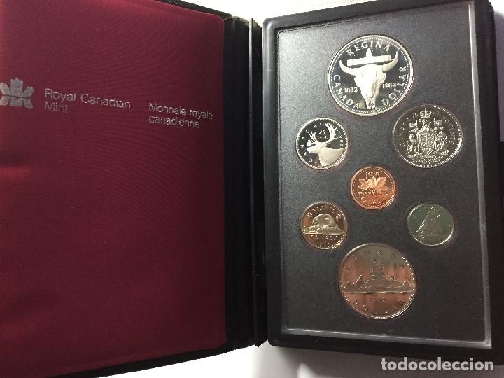 Monedas antiguas de Am&eacute;rica: ROYAL CANADIAN MINT - ESTUCHE QUE CONTIENE SIETE MONEDAS EN CIRCULACION 1982