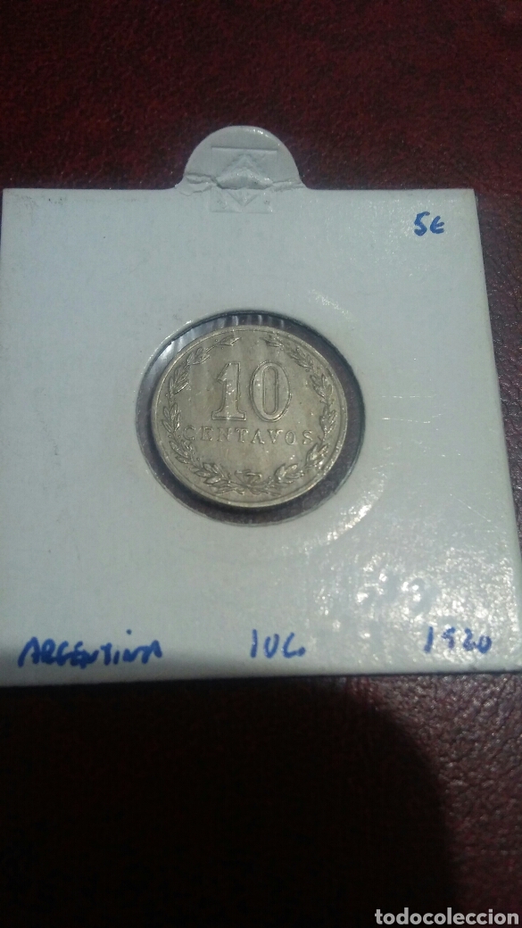 Monedas antiguas de Am&eacute;rica: Moneda argentina 10 cent 1920 - Foto 1