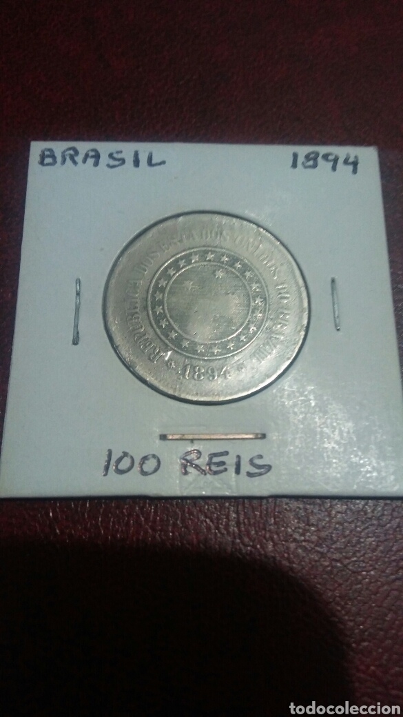 Monedas antiguas de Am&eacute;rica: Moneda Brasil 100 re&iacute;s 1894 - Foto 1