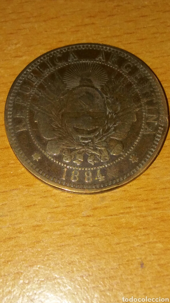 Monedas antiguas de Am&eacute;rica: Moneda argentina 2 centavo 1884 - Foto 2