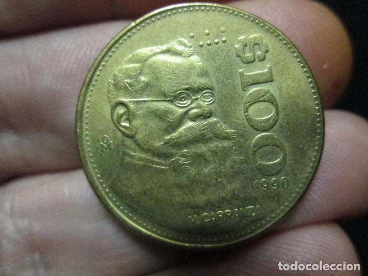 Monedas antiguas de Am&eacute;rica: 100 pesos 1990 mexico - Foto 3
