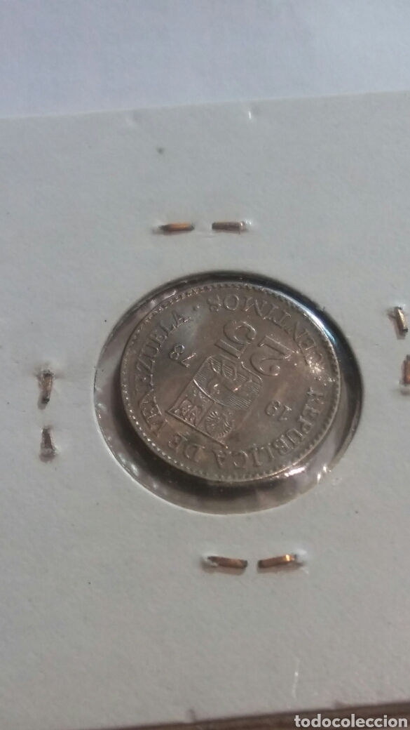 Monedas antiguas de Am&eacute;rica: Moneda Venezuela 25c. 1978 - Foto 2