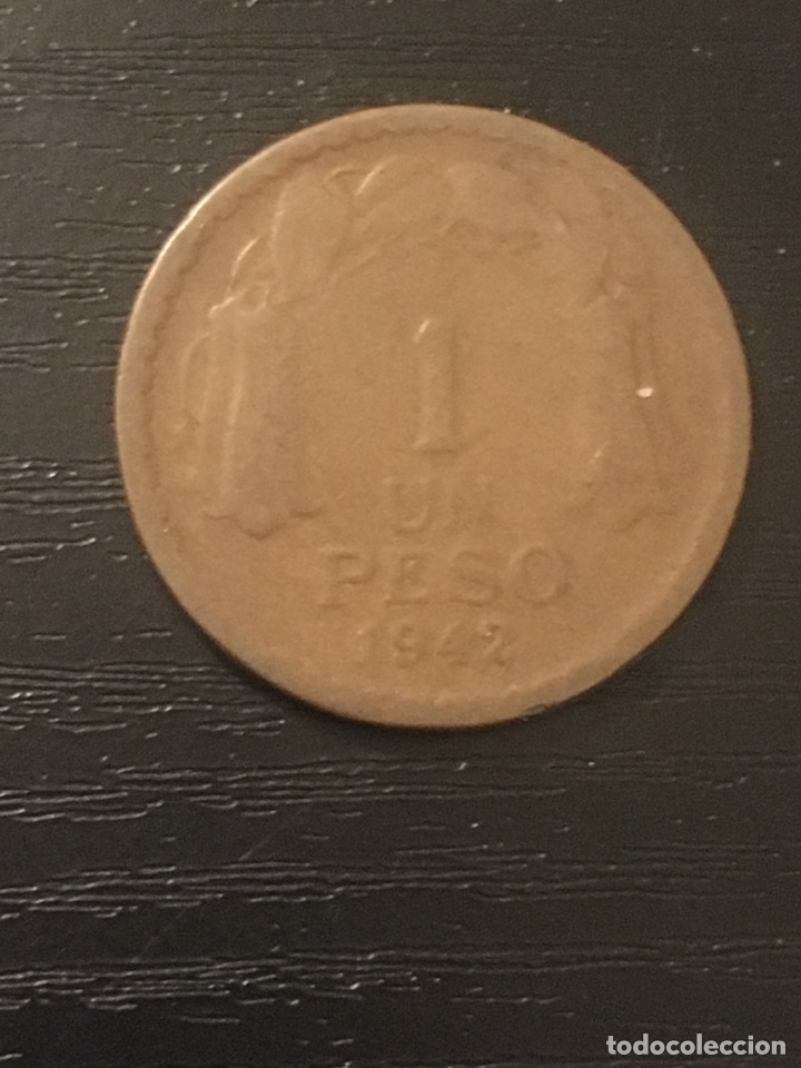 Monedas antiguas de Am&eacute;rica: Moneda 1 peso Chile 1942 - Foto 1
