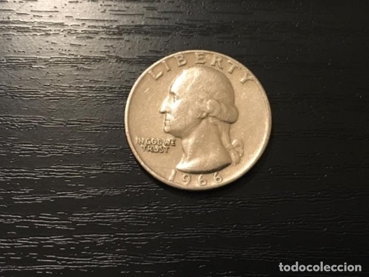 Monedas antiguas de Am&eacute;rica: Moneda quarter dollar USA 1966 - Foto 1