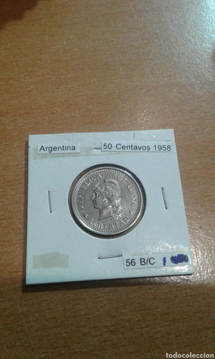Monedas antiguas de Am&eacute;rica: Argentina 50 centavos 1958 - Foto 1