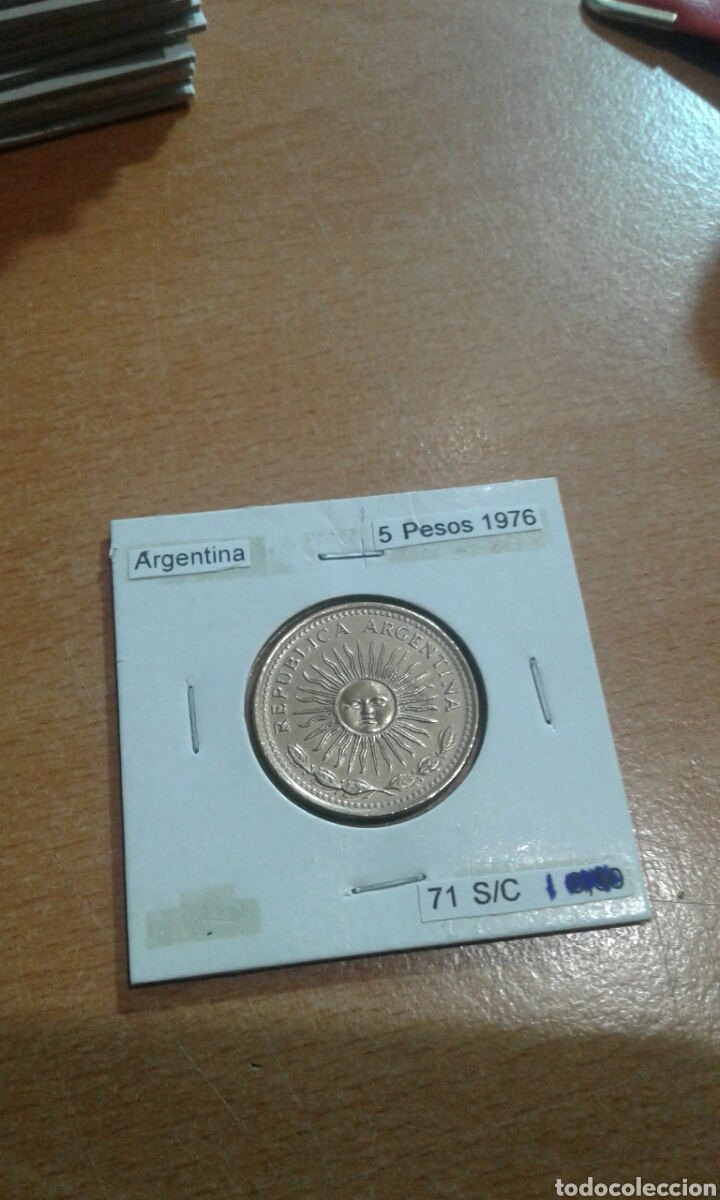Monedas antiguas de Am&eacute;rica: Argentina 5 pesos 1976 - Foto 1