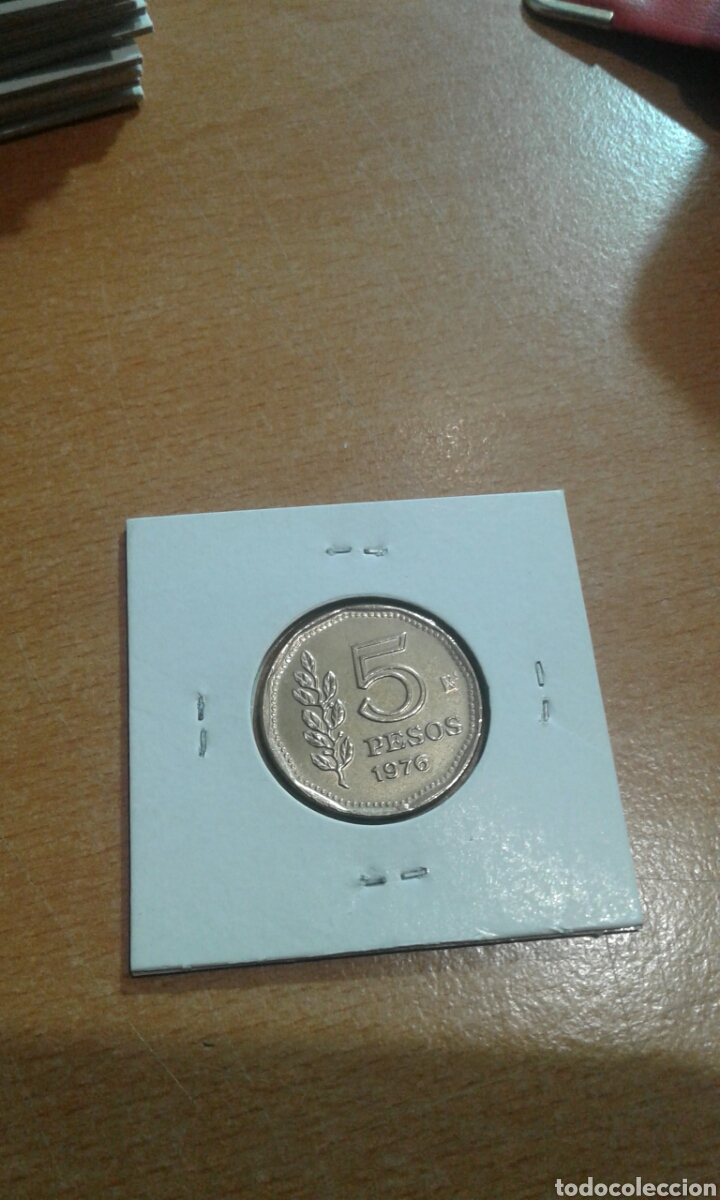 Monedas antiguas de Am&eacute;rica: Argentina 5 pesos 1976 - Foto 2