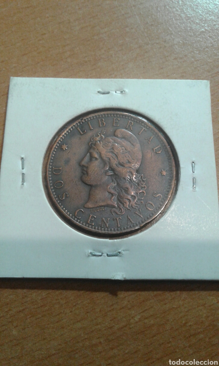 Monedas antiguas de Am&eacute;rica: Argentina 2 centavos 1892 km8 - Foto 2