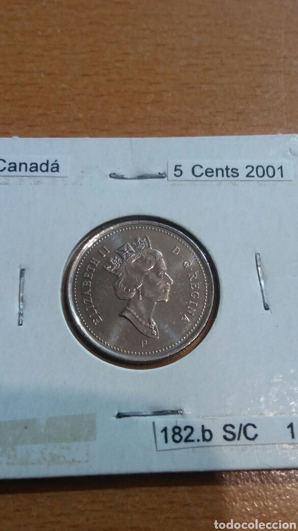 Monedas antiguas de Am&eacute;rica: Canada 5 cent 2001 sc km182b - Foto 1