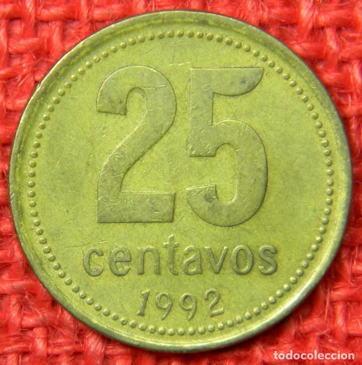 Monedas antiguas de Am&eacute;rica: Argentina 25 centavos, 1992 - Foto 3