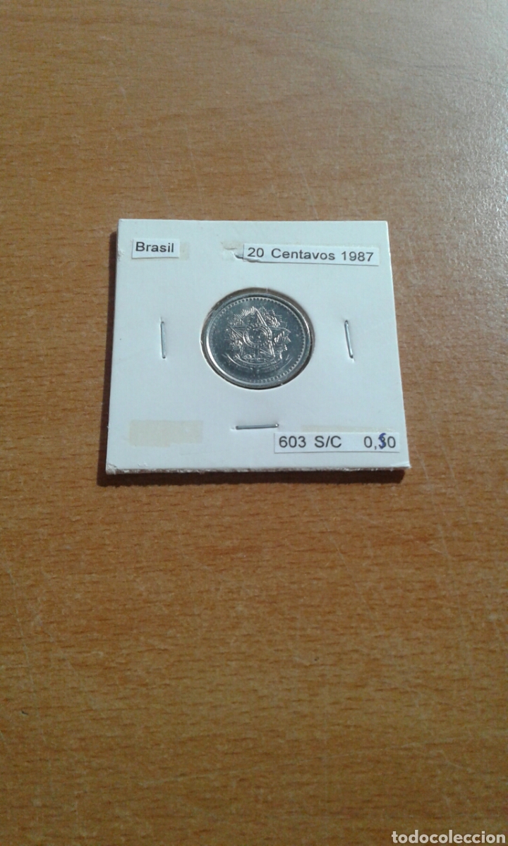 Monedas antiguas de Am&eacute;rica: Brasil 20 centavos 1987 sc km603 - Foto 1