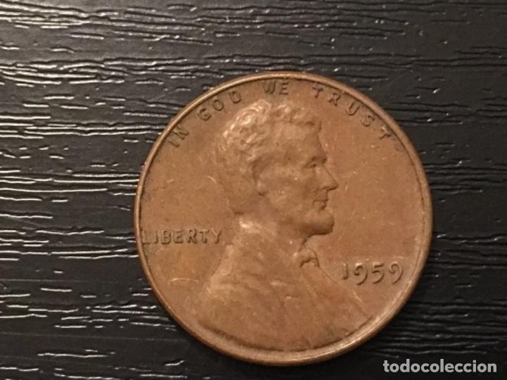 Monedas antiguas de Am&eacute;rica: Moneda 1 cent USA 1959 - Foto 1