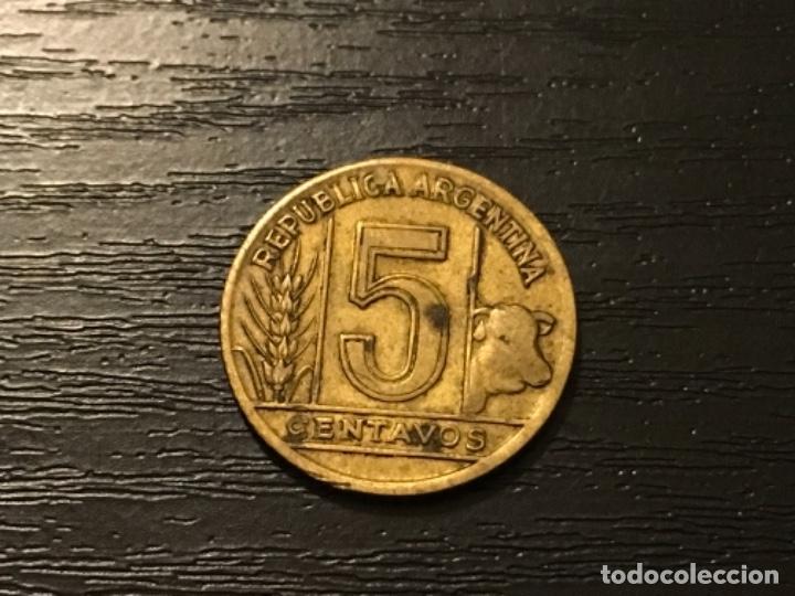 Monedas antiguas de Am&eacute;rica: Moneda 5 centavos Argentina 1945 - Foto 2
