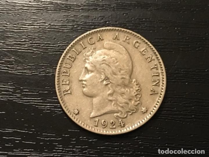 Monedas antiguas de Am&eacute;rica: Moneda 20 centavos Argentina 1924 - Foto 2