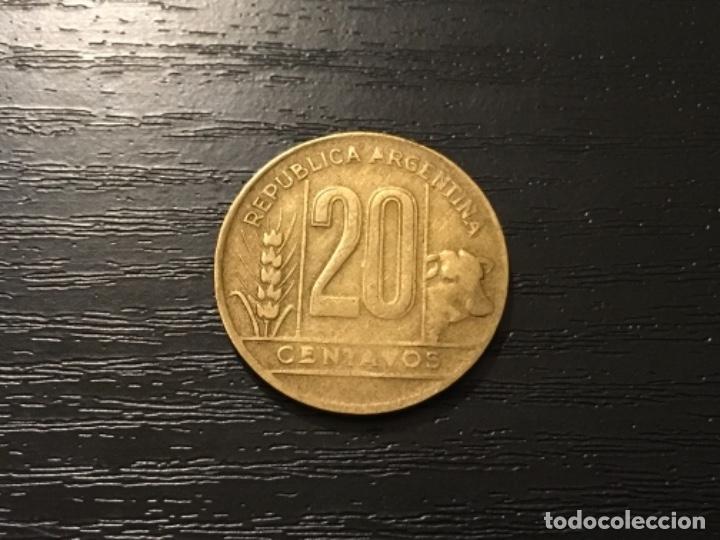 Monedas antiguas de Am&eacute;rica: Moneda 20 centavos Argentina 1948 - Foto 2