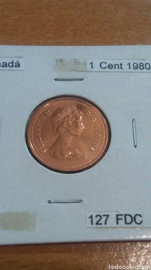 Monedas antiguas de Am&eacute;rica: Canada 1 cent 1980 fdc km127 - Foto 1
