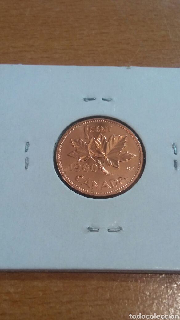 Monedas antiguas de Am&eacute;rica: Canada 1 cent 1980 fdc km127 - Foto 2