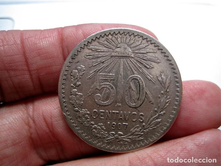 Monedas antiguas de Am&eacute;rica: Mexico, 50 centavos de plata 1907, - Foto 3