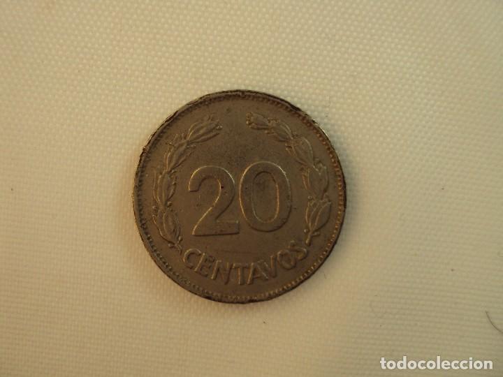 Monedas antiguas de Am&eacute;rica: ECUADOR 20 CENTAVOS 1966 - Foto 2