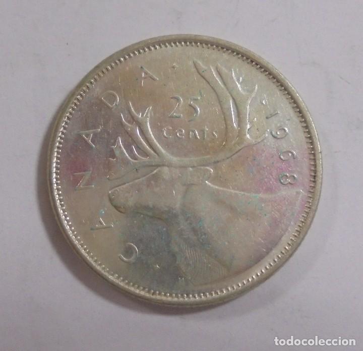 Monedas antiguas de Am&eacute;rica: MONEDA. CANADA. 25 CENTAVOS. 1968. VER - Foto 1