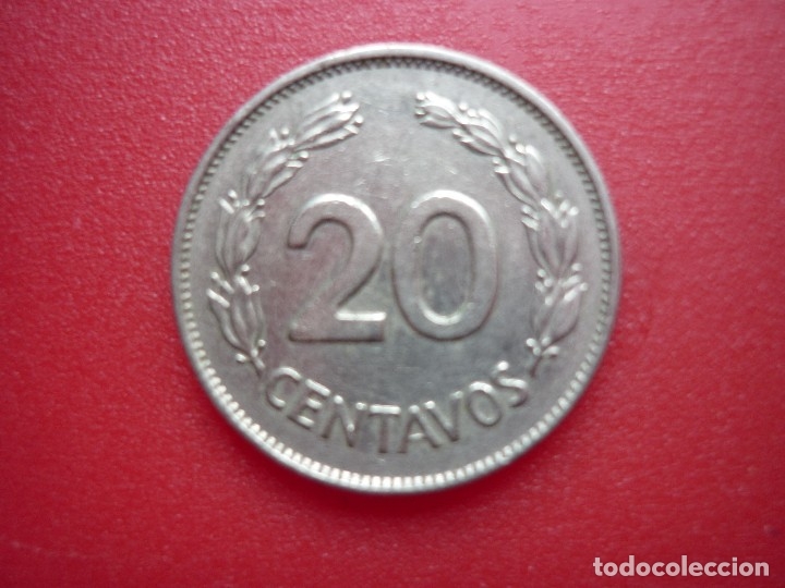 Monedas antiguas de Am&eacute;rica: ECUADOR, 20 CENTAVOS 1966 - circulada - Foto 2
