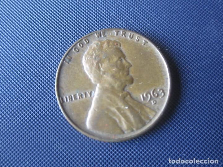 Monedas antiguas de Am&eacute;rica: Usa. 1 centimo 1963 D - Foto 1