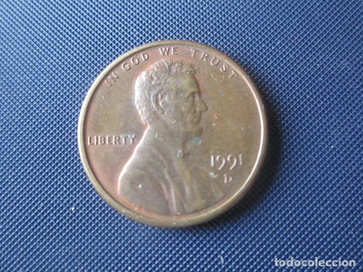 Monedas antiguas de Am&eacute;rica: Usa. 1 centimo 1991 D - Foto 1
