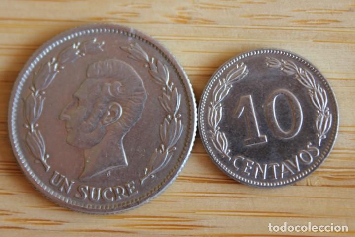 Ecuador Lote De 2 Monedas 1 Sucre De 1937 Y 10 Centavos De 1964