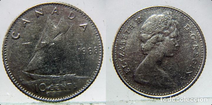 Monedas antiguas de Am&eacute;rica: MONEDA DE CANADA 10 Cents. 1968 - Foto 1