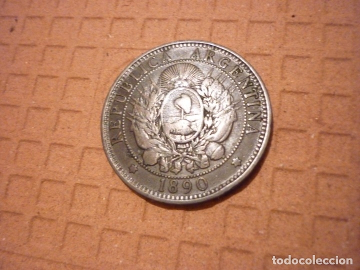 Monedas antiguas de Am&eacute;rica: ARGENTINA- 2 CENTAVOS 1890 - Foto 2