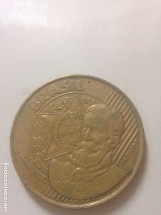 Monedas antiguas de Am&eacute;rica: Moneda de Brasil 25 centavos de 2001 - Foto 2