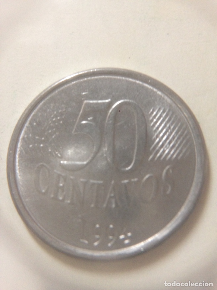 Monedas antiguas de Am&eacute;rica: Moneda de Brasil 50 centavos de 1994 - Foto 1